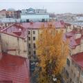Roofs to deal with snow outside our hotel room