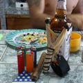 Jim Beam, Sling Shot, 4 Lighters, Cigar, and American Flag Air Fresher
