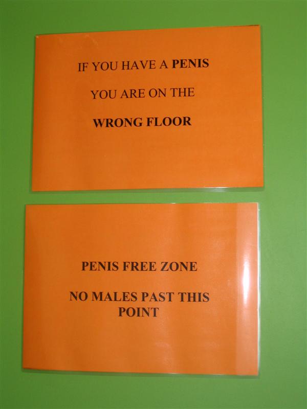 The signs which appear on the walls all over Level 3 of the backpackers