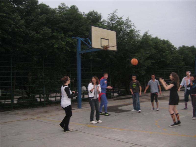 basketball game in costume