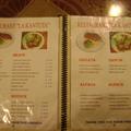 Menu from restaurant in Puno